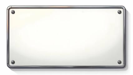 Metal plate with blank space isolated on white