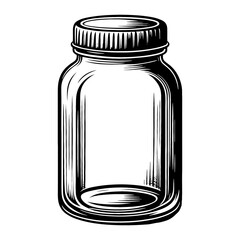 Empty Jar Vector Illustration can be used for Packaging, Product Design, Branding, and Labeling, Glass Jar with lid