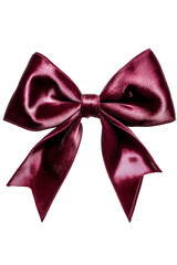 Elegant burgundy satin gift bow.