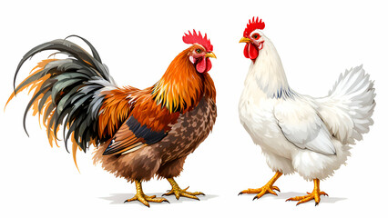 Fototapeta premium Rooster isolated on white background.