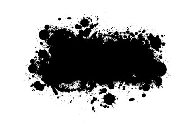 Splatter Paint Texture . Black Spray Blot of Ink. Place illustration Over any Object to Create Grungy Effect . hand drawn. Not AI, Vector