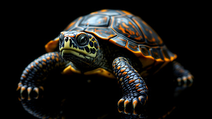 Obraz premium Turtle on a black background