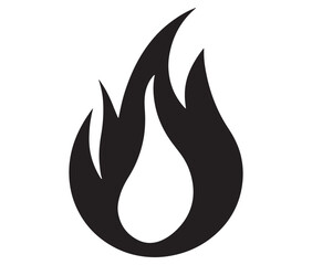 Illustration of a fire, Flame fire icon, Fire flames silhouette vector