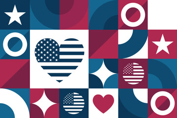 November is Military Family Appreciation Month. Seamless geometric pattern. Template for background, banner, card, poster. Vector EPS10 illustration.