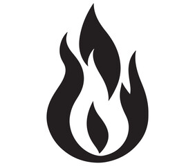Illustration of a fire, Flame fire icon, Fire flames silhouette vector