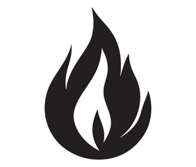 Illustration of a fire, Flame fire icon, Fire flames silhouette vector