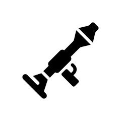 Rocket icon. Black silhouette. Side view. Vector simple flat design