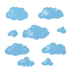 Clouds with texture of oil paint. 
