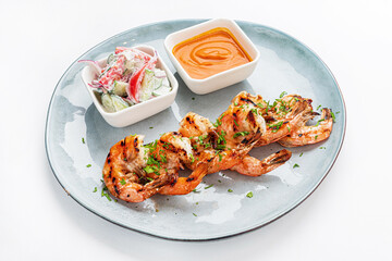 fried shrimps with sauce