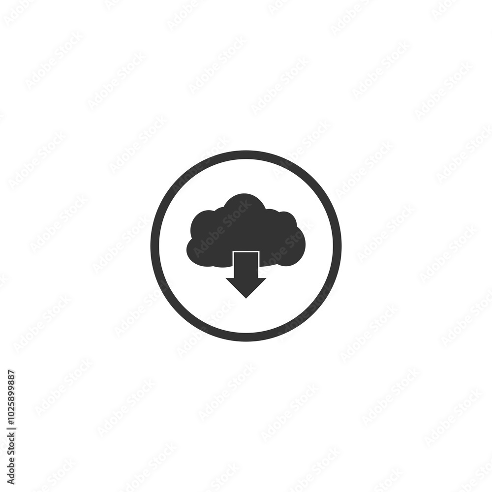 Poster upload from cloud icon isolated on transparent background