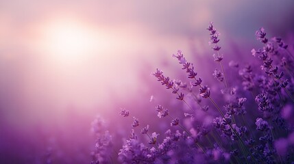 Fototapeta premium Serene Lavender Field Under Soft Light