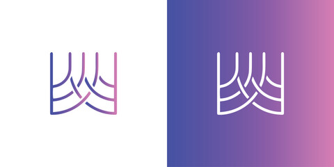 W icon modern logo design