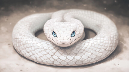 Fototapeta premium a white snake
