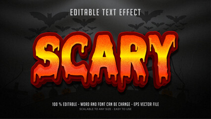 scary editable text effect