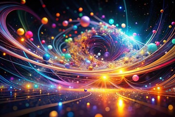 Fototapeta premium Abstract Glowing Particles in Motion - Stunning Digital Art for Modern Design Projects