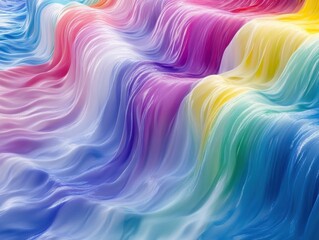Obraz premium Abstract Rainbow Waves Background - Colorful Liquid Flowing Texture