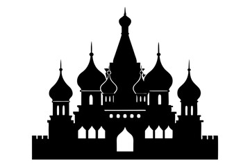 Saint Basil cathedral , Moscow, vector silhouette | vector silhouette illustration on white background