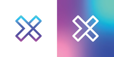 Obraz premium X arrow logo design, growth logo design vector 