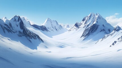 Fototapeta premium Serene Snow-Covered Mountain Landscape