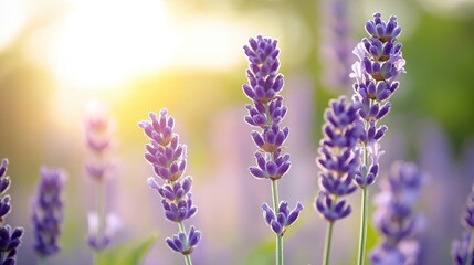Obraz premium Serene Lavender Fields at Sunset