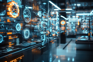 Futuristic Interface in High-Tech Lab 