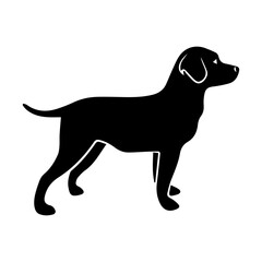 black and white dog, vector isolated silhouette cat set, Silhouette of cat and dog on white background