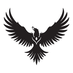 Obraz premium Bald eagle flying draw and paint on white background vector illustration.