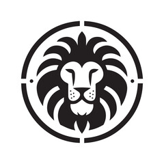 Printblack lion head, lion luxury logo icon template, elegant lion logo design illustration, lion head with crown logo, lion elegant symbol