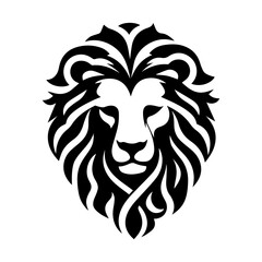 Obraz premium black lion head, lion luxury logo icon template, elegant lion logo design illustration, lion head with crown logo, lion elegant symbol