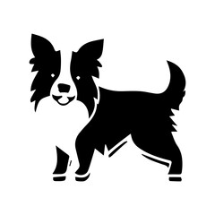 black and white dog, vector isolated silhouette cat set, Silhouette of cat and dog on white background