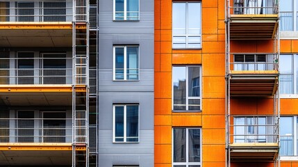 Obraz premium Modern Architectural Design with Bold Color Contrast