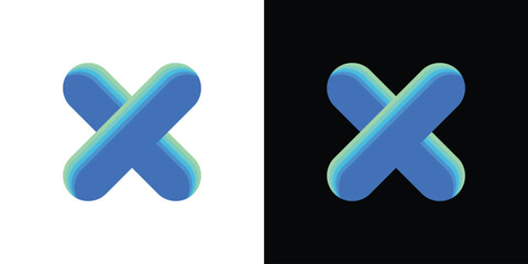 Obraz premium abstract blue X and background