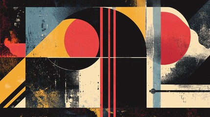 Creative Brutalist Poster With Geometric Shapes and Bold Colors