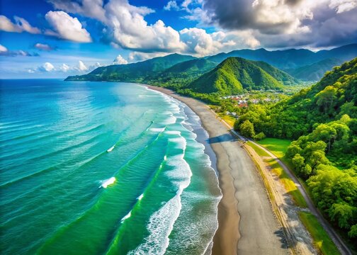 Aerial View of Kvariati Beach in Batumi, Georgia - Stunning Coastal Landscape Photography