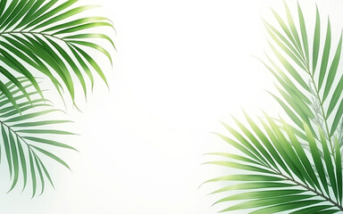 Fototapeta premium tropical leaves shadow overlay effect isolated on white backrond