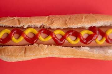 Hot dog with keptchup and mustard