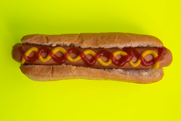 Hot dog with keptchup and mustard