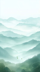 landscape with mountains and clouds