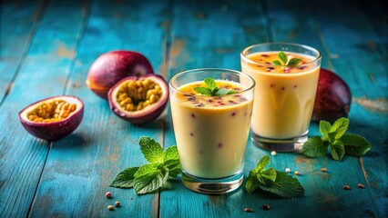 A delightful summer beverage, this refreshing passion fruit lassi combines yogurt, fresh passion fruit, and a hint of sweetness for a healthy indulgence.