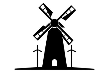 Windmill Silhouettes | vector silhouette illustration on white background