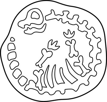 recommend clip art: Vector black and white brachiosaurus bones icon. Cute dinosaur fossils line illustration for kids. Funny excavated dino clipart for children. Cartoon prehistoric animal coloring page