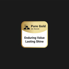 Pure gold logo or Pure gold label vector for product. Pure gold label suitable for product packaging design element.