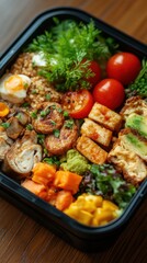 Fototapeta premium Colorful ready-to-eat meal package