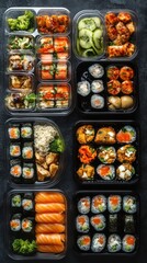 Delicious ready-to-eat sushi packages ready for enjoyment