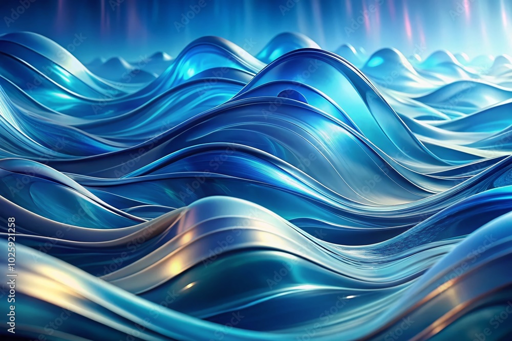 Poster blue gradient waves abstract 3d background - seamless looping double exposure photography for visual
