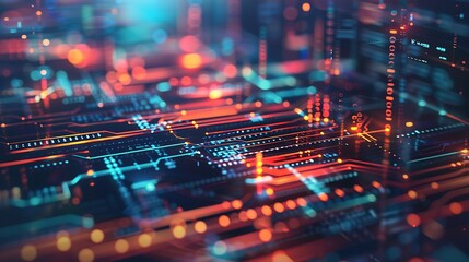 Obraz premium Interface with Data Connections, Business Theme, Background, Data Connections, Interface