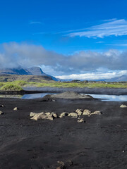 &Uacute;lfseyjarsandur, Black Beach Near Dj&uacute;pivogur in Iceland