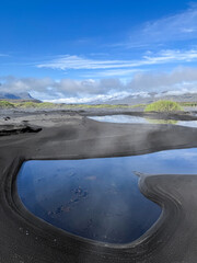 &Uacute;lfseyjarsandur, Black Beach Near Dj&uacute;pivogur in Iceland