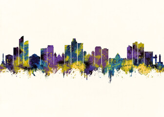 Fototapeta premium Salvador City Skyline. Cityscape Skyscraper Buildings Landscape City Downtown Abstract Landmarks Travel Background Modern Art Architecture Business View Building Corporate