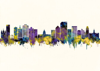 Obraz premium Salt Lake City City Skyline. Cityscape Skyscraper Buildings Landscape City Downtown Abstract Landmarks Travel Background Modern Art Architecture Business View Building Corporate